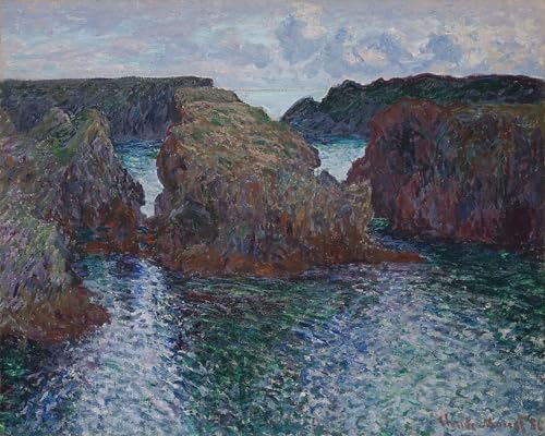Affiche Rochers à Port Goulphar Monet 60x90cm pour la décoration de salon