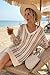Arach&Cloz Womens 2026 Summer Swim Suit Cover Up Linen Blend Bathing Suits Swimwear Crochet Dress Long Sleeve V Neck Color Block Vacation Beach Outfits Apricot Stripe M