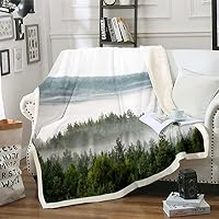 Loussiesd - Coperta in pile con stampa di albero, con paesaggi