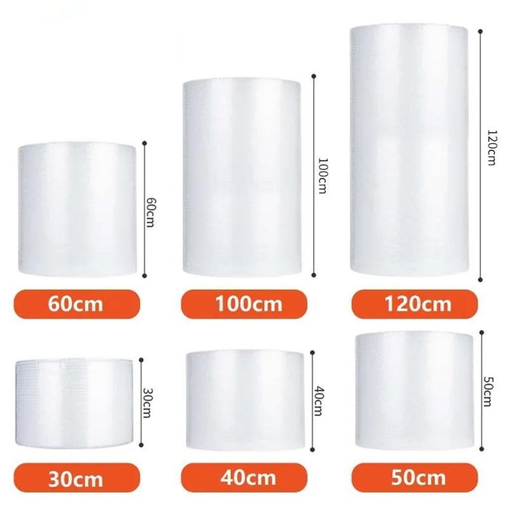 Verdickte Luftpolsterfolie, Rolle For Zerbrechliche Verpackungen | Luftgefüllte Zellen schützen Gegenstände und füllen Hohlräume. Leicht reißbar, 15–100 cm.(W 40cm x L 3M)