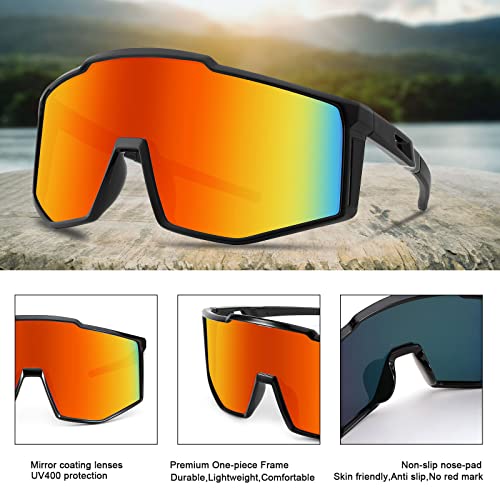 Karsaer Vision Sports Sunglasses Wraparound Glasses 80s Visor Shield Baseball Sunglasses for Youth Kids Teens Boys Girls 8-163