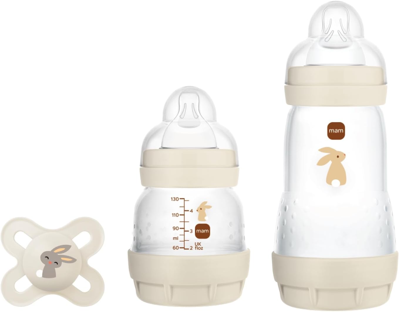 MAM Set de Recién Nacido, Gift Set, Incluye: 1 Anticólico Bottle 130 ml, 1 Anticólico Bottle 260 ml, 1 Chupete Original Start, a partir de 0 months, Neutral