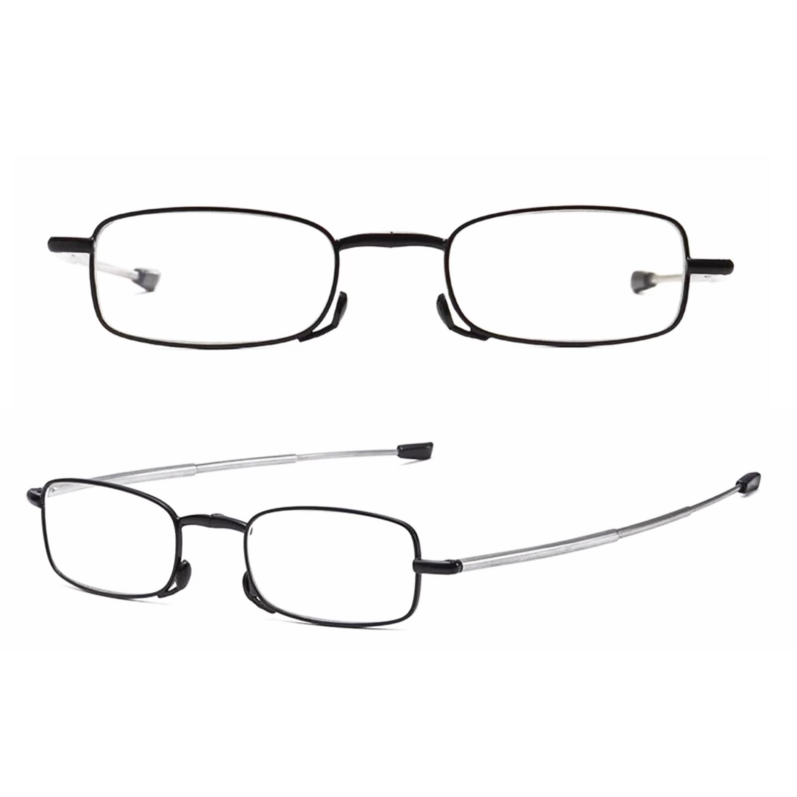 Plimbin Folding Reading Glasses, 2 Pair Portable Compact Foldable Pocket Reading Glasses with Slim Black Flip Case - Image 2