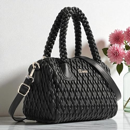 Image of EXOTIC Texture Braided Design Top Handle Handbag | Perfect For Gifts | Tranding Satchles Bag For Women