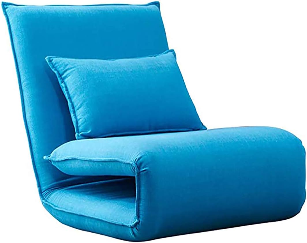 Daamudi KAI Chair Modern Nordic Rocking Chair Swing Chair Lounge Chair Lazy Chair with soft fabric Cushion (Blue-Lazy sofa)