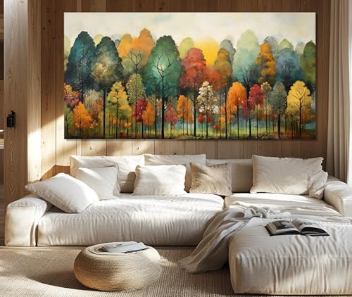 Peinture aquarelle arbre abstrait pour un salon scandinave chaleureux