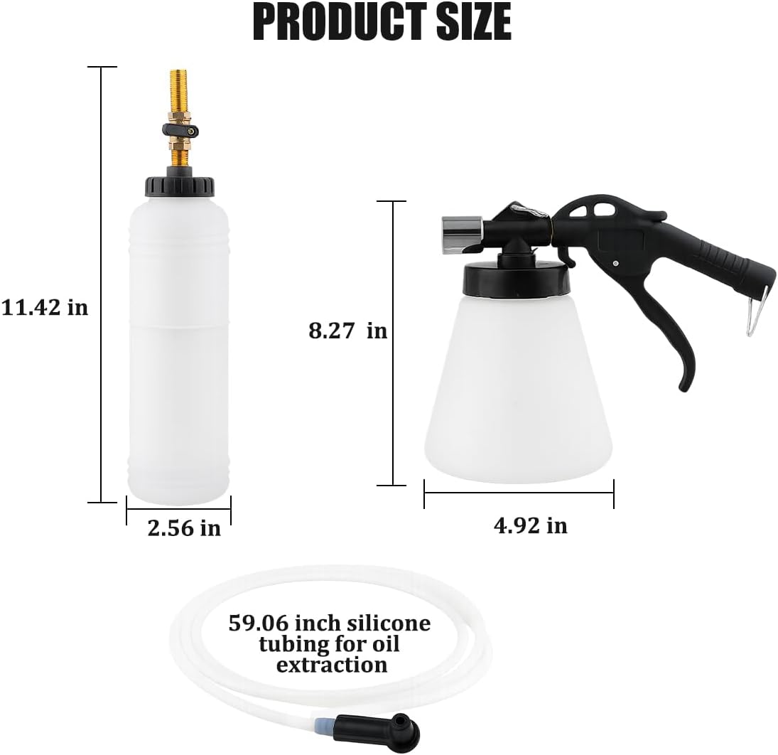 Zpana Car Brake Bleeder Kit, 1L Vehicle Manual Brake Bleeder Vacuum Pump with Adapter & 0.75L Refilling Bottle, Automotive Bleeding Accessories, Universal for Truck SUV Sedan