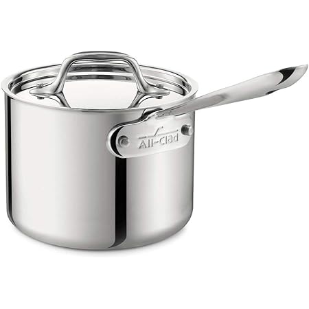 All-Clad 4201.5 Stainless Steel Tri-Ply Bonded Dishwasher Safe Sauce Pan with Lid Cookware, 1.5-Quart, Silver