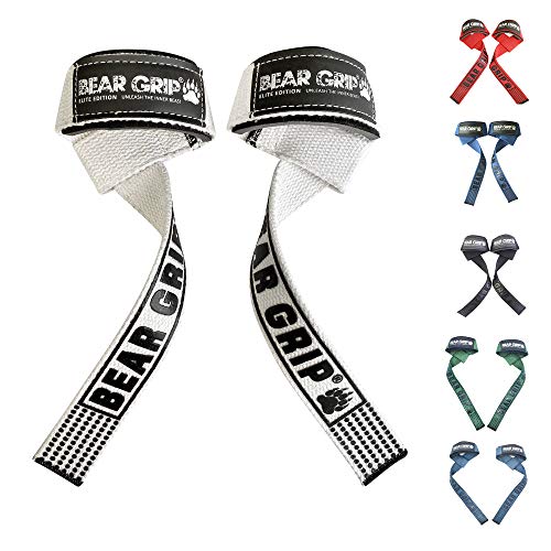 BEAR GRIP Straps - Premium Neoprene Padded Heavy Duty Double Stitched Weight Lifting Gym Straps (Blacked-Out) Cover