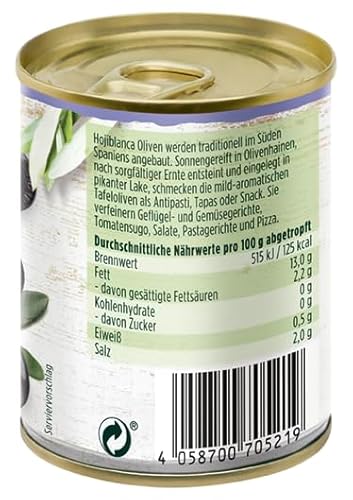 Kattus - Schwarze Hojiblanca Oliven ohne Stein | Ideal zu Pizza, Pasta oder Salaten | 85 g in der Dose