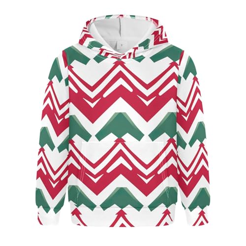 Kids Hoodies Sweaters Christmas Xmas Trees Hooded Sweatshirts with Big Pockets for Boys Girls B0400302