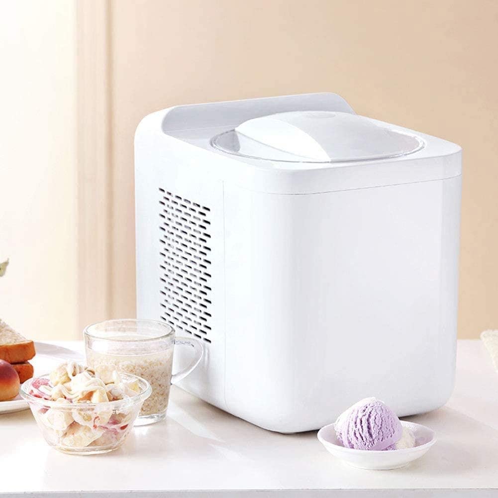 Samnuerly Cream/White Mini Small Home Ice Maker Machine 1L Full Automatic Gelato Sorbet Frozen Yoghurt Machine Homemade Professional Quality Ice Home