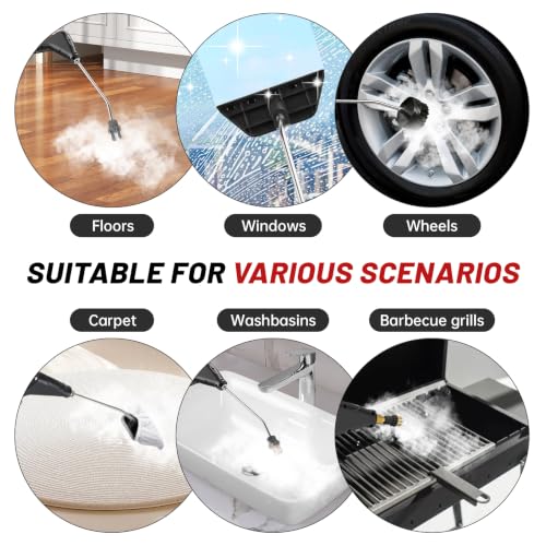 Image of Steam Cleaner, 6-Level Adjustable Steamer for Cleaning for Home, Car | Powerful 1500w, 15s Heat-Up, 1.2l Large Tank, High Temp Pressurized Steam Cleaner for Home, Car, Kithen, Furniture,Tile Grout