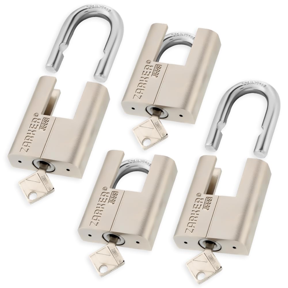 2個セット Zarker J45 keyed Alike Padlocks Zarker keyed Alike Padlocks, Heavy Duty Stainless Steel