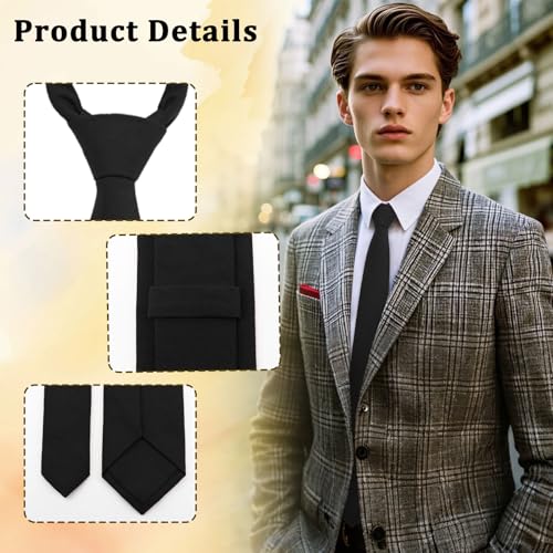 Image of Cotton 2.56'' Skinny Ties for Men, Neckties for Casual, Business | Solid color ties for men for party, daily use, dating, office