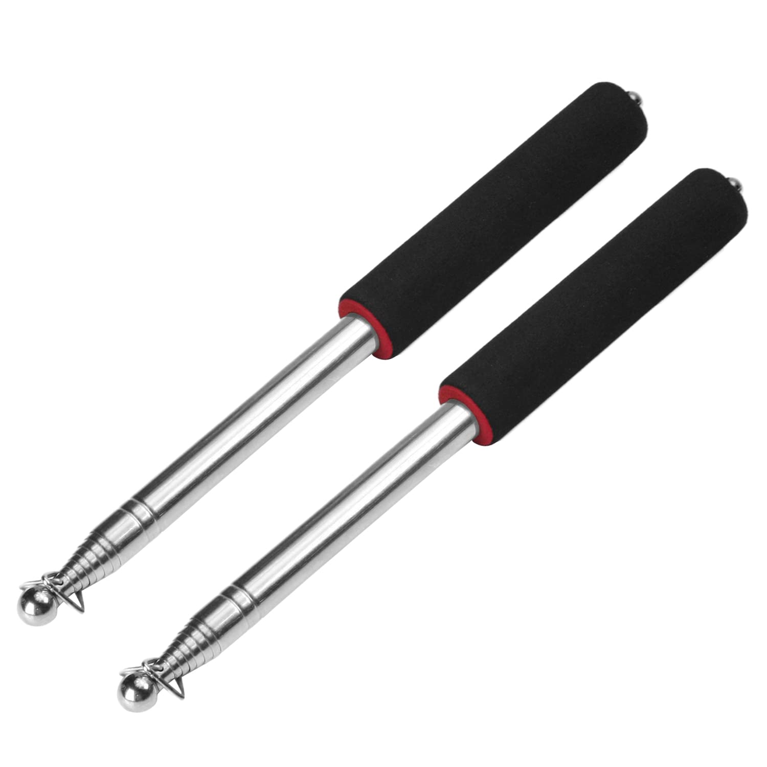 Othmro 2Pcs Hollow Telescopic Teachers Pointer, Teaching Pointer Stick for Classroom, Metal Hand Retractable Pointer Extended Length 55.1 inch, Handheld Presenter Whiteboard Pointer (Red)