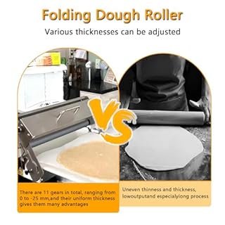 Sfogliatrice manuale per pasta sfoglia a manovella, spessore regolabile, in acciaio inox, per croissant e pizza, uso commerciale