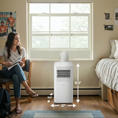 LG 6000 BTU Portable Air Conditioner in White, Compact Quiet Standing AC Unit with Fan and Remote Control for Indoor Bedroom, Bathroom, Garage & Office by LG - Used condition - Image 2