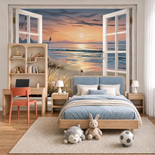 Poster décoration murale plage tropicale coucher de soleil design chic - 4