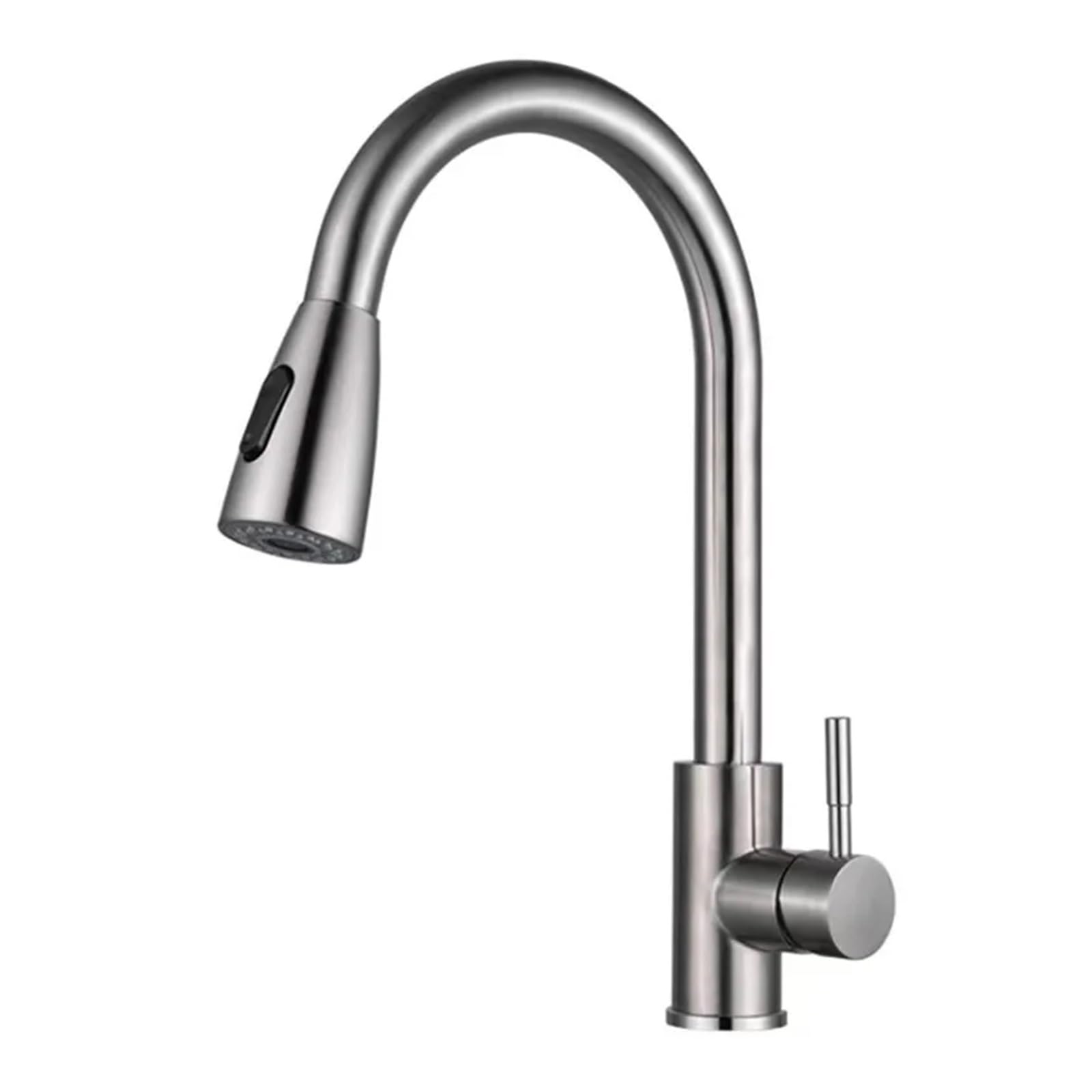 Mitigeur cuisine acier inoxydable brossé avec douchette extractible eau chaude et froide