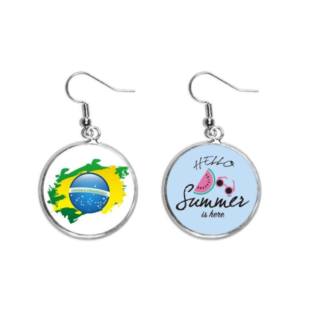 Pendientes de sandía estilo Brasil: pendientes verano lóbulo y mapa cultural 5