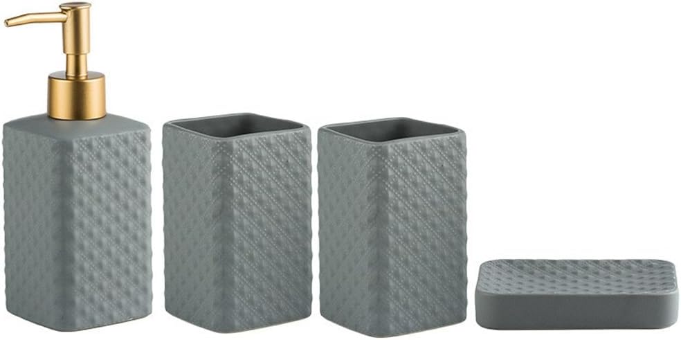 Soap Rack Toothbrush Holder Mouth Cup Liquid Soap Bottle Container Bathroom Accessories Set(D)