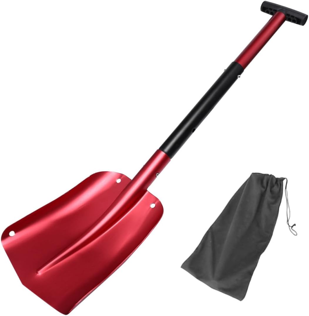 Retractable Aluminum Snow Shovel for and Outdoor Use Lightweight Folding Design for Easy Storage Emergency Tool for Snow Removal and Camping