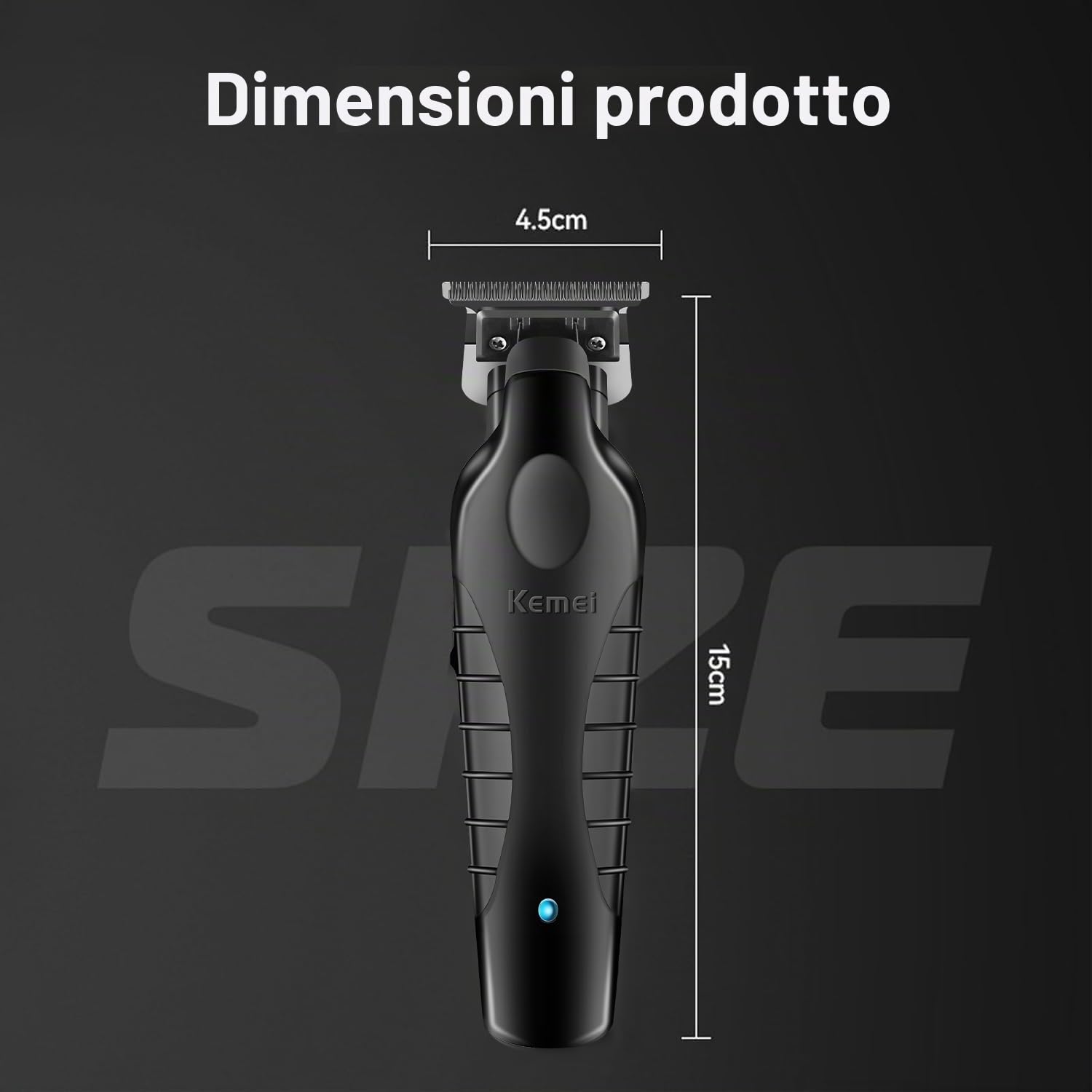 KEMEI 2299 Trimmer, Tagliacapelli Uomo Professionale, Macchinetta per Capelli Senza Fili, Regolabarba Regola Barba Elettrico Trimmer Capelli con 3 Pettini Guida