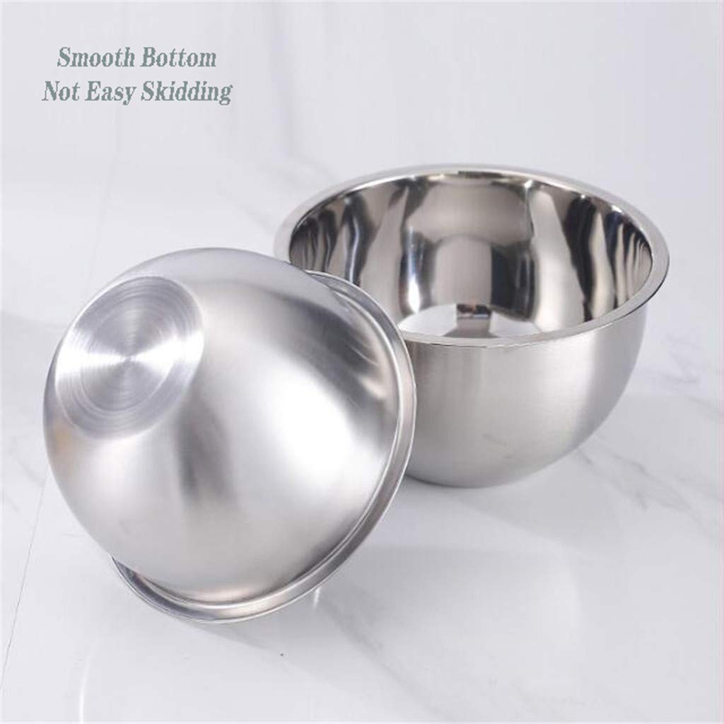 Juego de 5 ensaladeras de Acero Inoxidable - Cuencos encajables de Metal para Cocina para Mezclar, batir y almacenar Alimentos (tamaño 18~26 CM) - Sin Tapa-