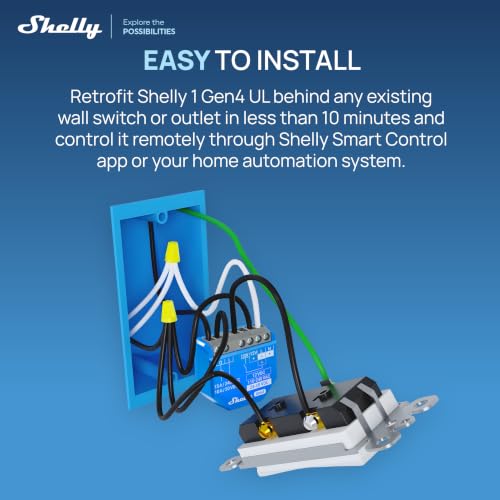 Image of Shelly 1 Gen4 UL, Smart Relay Switch, Wi-Fi, Zigbee, Matter, Dry Contact