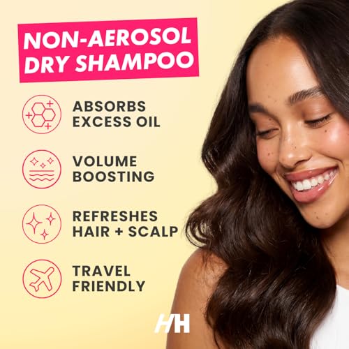 Handmade Heroes Non Aerosol Dry Shampoo Powder 1.8oz 100% Natural & Vegan Volumizing Powder For Dark Hair & Brunette Hair