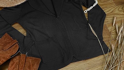 Belle Poque Women Sweater Blazer Vintage Cardigan Sweater V Neck Shawl Lapel Collar Cardigan with Pockets4