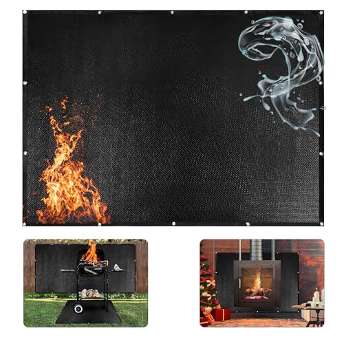 MDSTOP Heat Shield Behind Grill, Heat Shield Mat for Wall Behind Grill, Deck Fence, Railing, Refrigerator, Fireproof Cover and Screen Protect Deck Rai