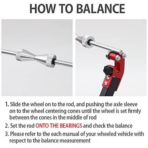 Image of Japard Motorcycle Tire Balancer Bike Stand, Foldable & Portable Wheel Balancing Tools for Most Motorcycles and Sport Dirt Bikes with Centering Cones