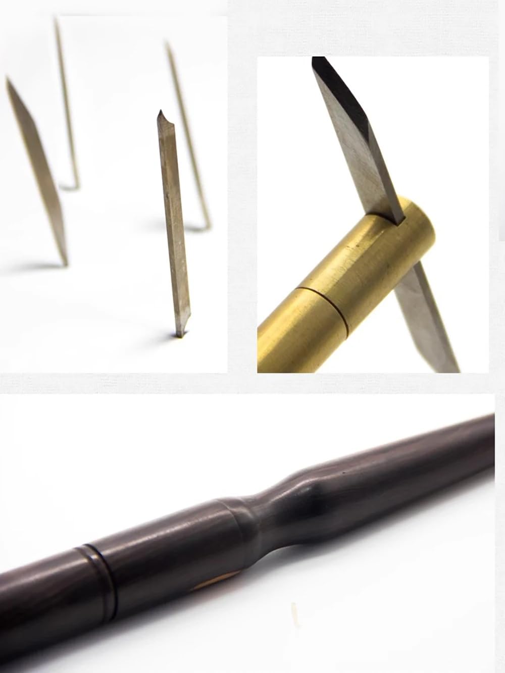 Herramienta para Hacer Moldes de Yeso Cerámico, Kit de Herramientas de Torneado para Cerámica Mango de Madera de Secuoya con 4 Cuchillas Reemplazables