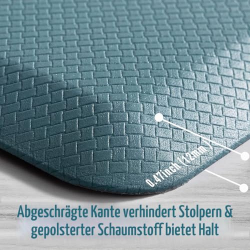 Carvapet rutschfest Küchenteppich Anti Ermüdungsmatte Küchenläufer Schaum-Stehmatten PVC Abwischbar Laufteppich Küchenmatte Bodenmatte… – Ansicht 2