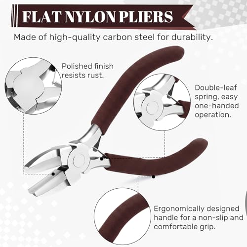 Image of Mudder 2 Pieces Jewelry Making Tool Bail Making Pliers 6 in 1 Jewelry Wire Bending Pliers for Beading Looping Shaping Wire DIY Crafts (Brown)