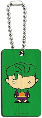 Batman Joker Cute Chibi Character Wood Wooden Rectangle Keychain Key Ring