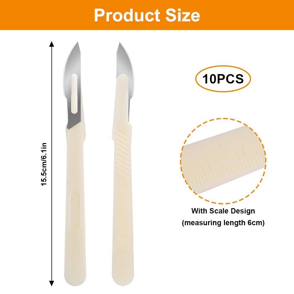 10 Piezas Cuchillo de Panadero, 15.5cm Herramienta de Corte de Pan, Cuchilla de Panadero, con Funda Protectora de Plástico, Cuchillo para DIY Pan Masa Hornear Cocina Bricolajeseños de Pan