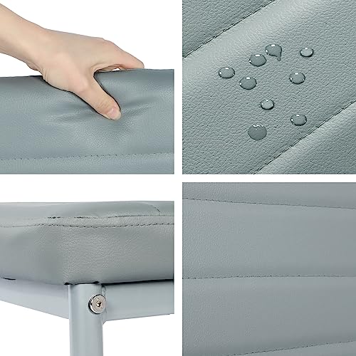 JEFFORDOUTLET Dining Table and Chairs Set 2 Square Dining Table with 2 Faux Leather Chairs for Dining Room Kitchen Home - Image 6