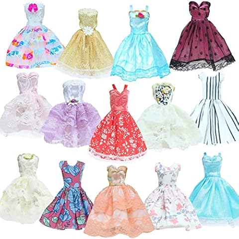 BJDBUS 6 Pcs Ball Mini Gown Dress for 11.5 inch Girl Doll Clothes Playset Cover