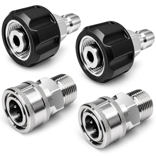 Pressure-Washer-Quick-Connect-Kit-M22-14mm-to-38-Inch-4-Pack Pressure Washer Quick Connect Kit, M22-14mm to 3/8 Inch, 4 Pack - Image 1