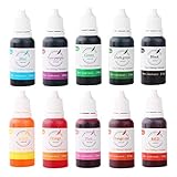 Seifenfarbe Set verwendbar, 10 farben x 15ml (150ml) - Hautverträgliche Farbe Pigment für die Seifenherstellung, Flüssigseife, Badebomben, handgemachte Seife