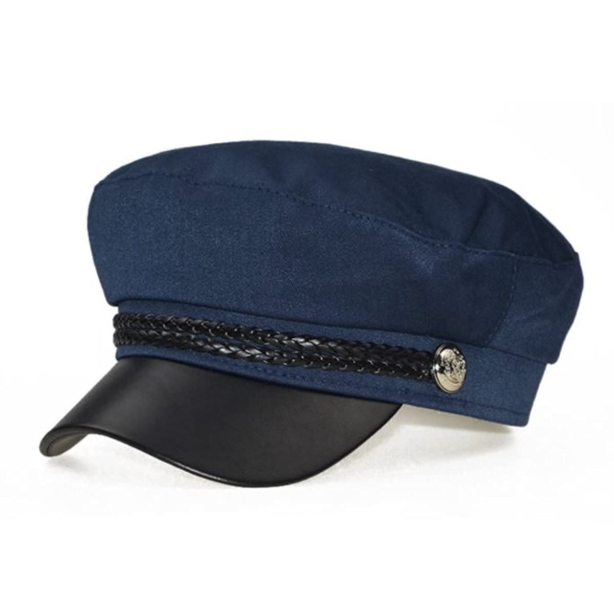 iSWEVEN Classic Cotton Beret Cap for Men & Women - Stylish Newsboy, Irish Cabbie Summer Visor Hat - Free Size (WBC8101B, Blue) - Image 8 thumbnail