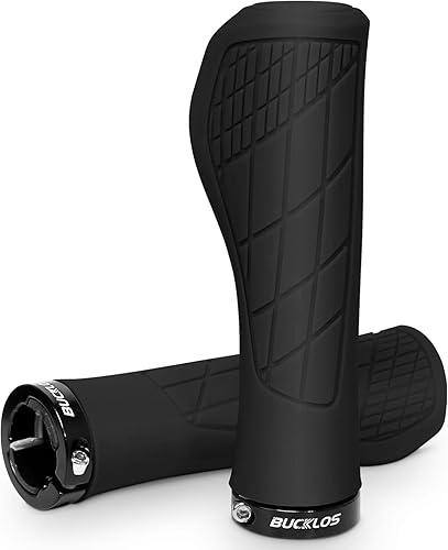 BUCKLOS Empuñaduras de manillar de bicicleta con bloqueo único, mango ergonómico antideslizante para bicicleta de montaña, mango antideslizante y