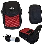 Case4Life Negro/Rojo cámara compacta Funda Bolsa para Nikon Coolpix L, S, A Serie Inc A100, A10, A300, L27, L28, L29, L30, L31, S33, S2900, S3100, S3600, S3700, S5300, S6600, S6700, S6900, S7000