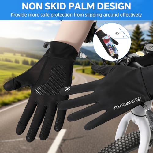 Image of Proberos Sun Protection Gloves for Men UPF 50+ Summer UV Protective Bike Riding Driving Golf Open Finger Tips