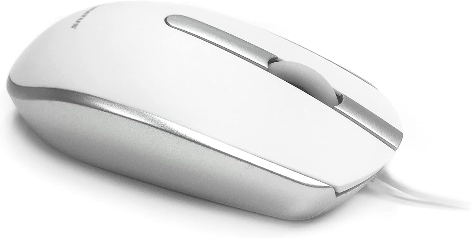 M100 MAC USB Type C - USB Type C Wired Full Size Slim Apple Mac Mouse with Silver and Matt White Tactile Case