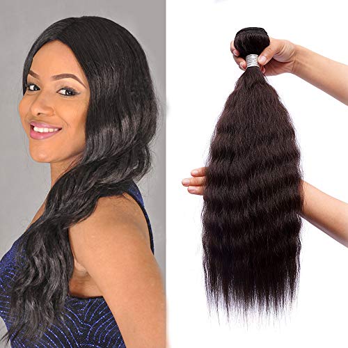 ADOIFAIR Kinky Straight Hair Bundles Color 4# Synthetic Hair Weave Extensions Yaki Straight Hair 3 Bundles 20 20 20 Inches Mixed Length