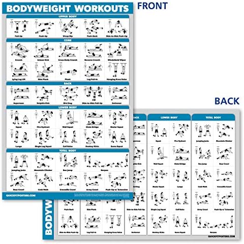 QuickFit Dumbbell Workouts and Bodyweight Exercise Poster Set - Laminated 2 Chart Set - Dumbbell Exercise Routine & Body Weight Workouts 5 QuickFit Dumbbell Workouts and Bodyweight Exercise Poster Set - Laminated 2 Chart Set - Dumbbell Exercise Routine & Body Weight Workouts
